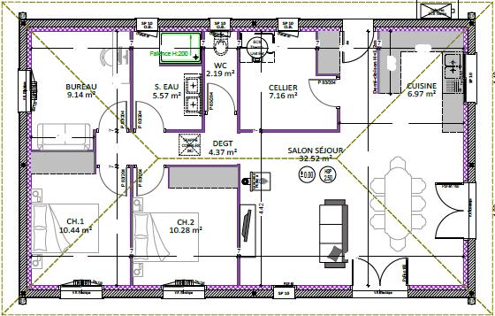 Maison - 86 m² - 4 pièces