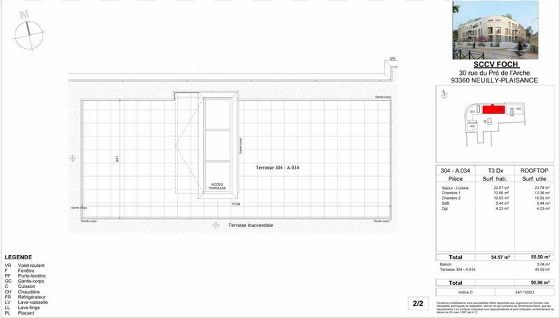 Appartement - 54 m² - 3 pièces