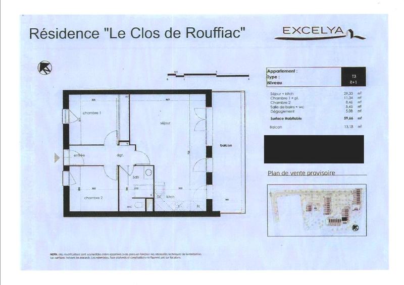 Appartement - 59 m² - 3 pièces