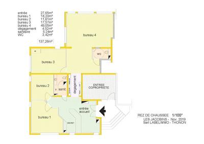 Bureau - 137 m² - 4 pièces