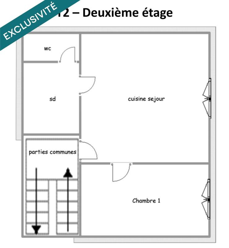 Appartement - 33 m² - 2 pièces