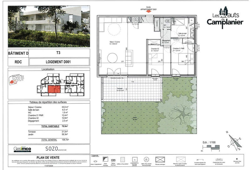Appartement - 79 m² - 3 pièces