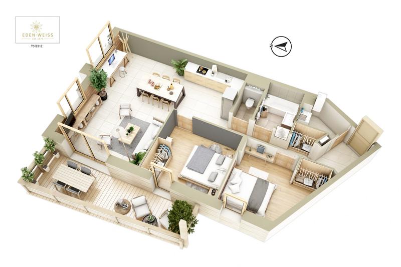 Appartement - 74 m² - 3 pièces