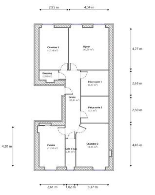 Appartement - 85 m² - 4 pièces