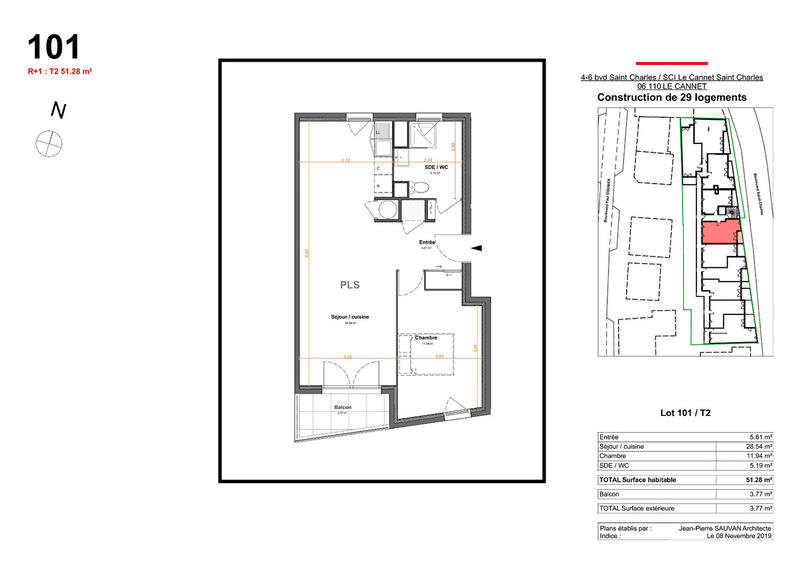 Appartement - 51 m² - 2 pièces