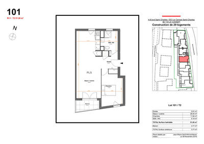 Appartement - 51 m² - 2 pièces