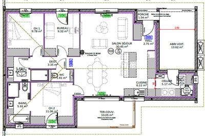 Maison - 90 m² - 5 pièces