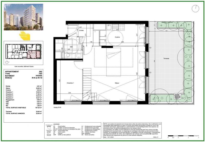 Appartement - 107 m² - 5 pièces