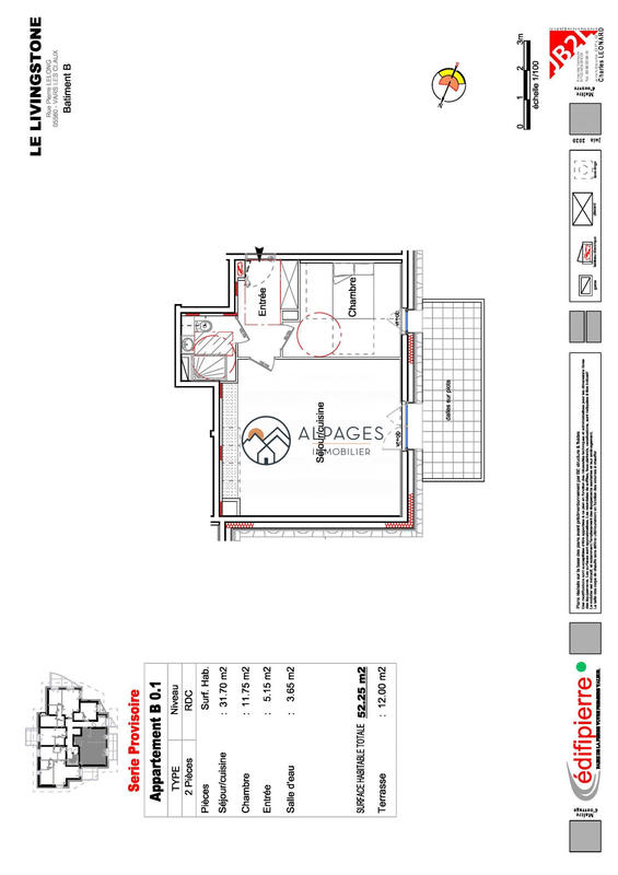 Appartement - 52 m² - 2 pièces