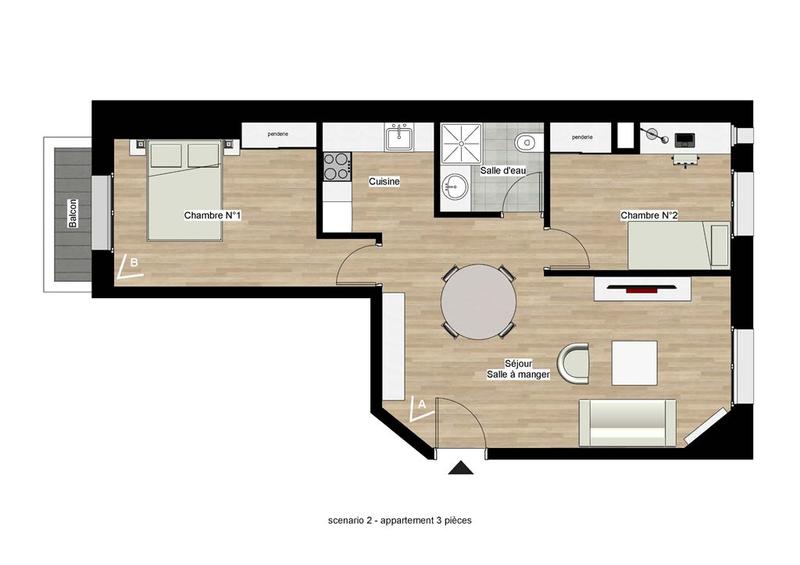 Appartement - 50 m² - 3 pièces