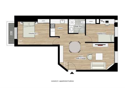 Appartement - 50 m² - 3 pièces