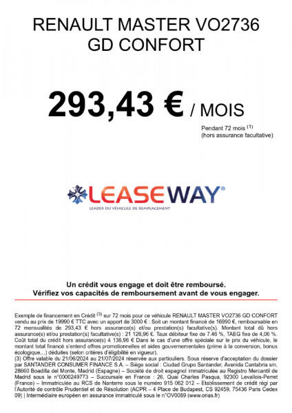 Renault Master III Fg F3500 L2h2 2.3 Dci 110ch Cabine Approfondie Grand Confort Euro6