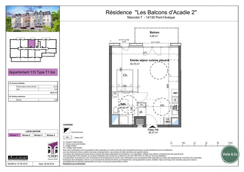 Appartement - 36 m² - 2 pièces