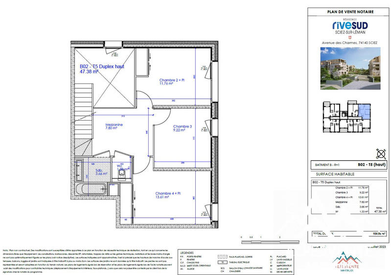 Duplex - 104 m² - 5 pièces