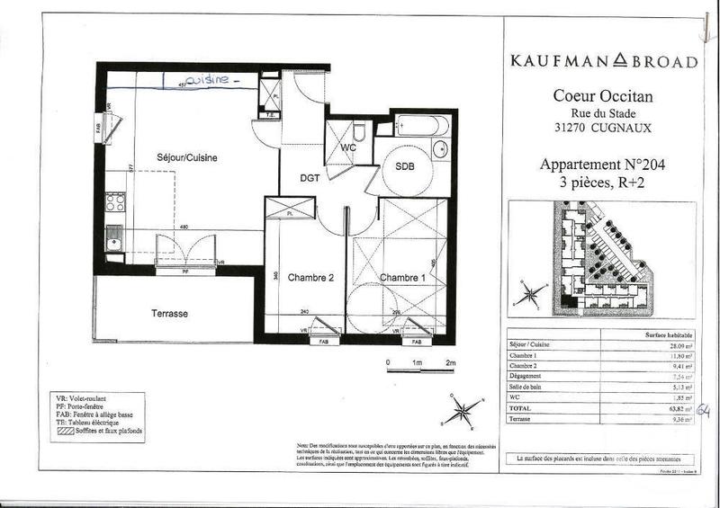 Appartement - 63 m² - 3 pièces