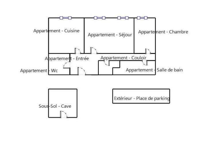 Appartement - 53 m² - 2 pièces