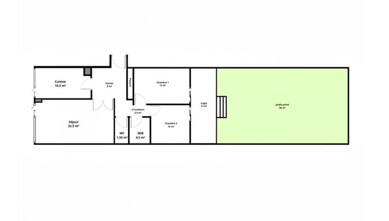 Appartement - 85 m² - 3 pièces