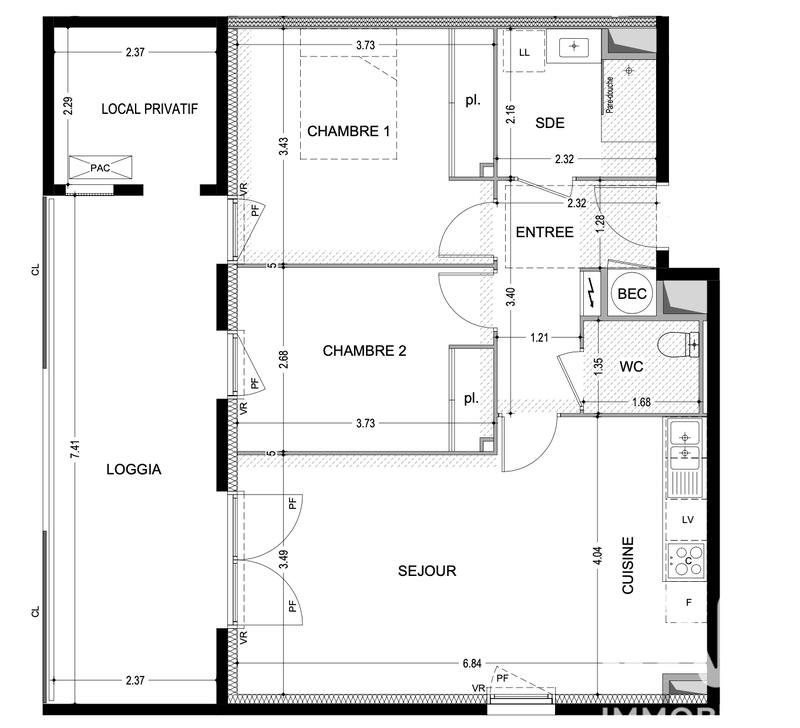 Appartement - 61 m² - 3 pièces