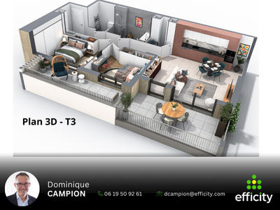 Appartement - 75 m² - 3 pièces