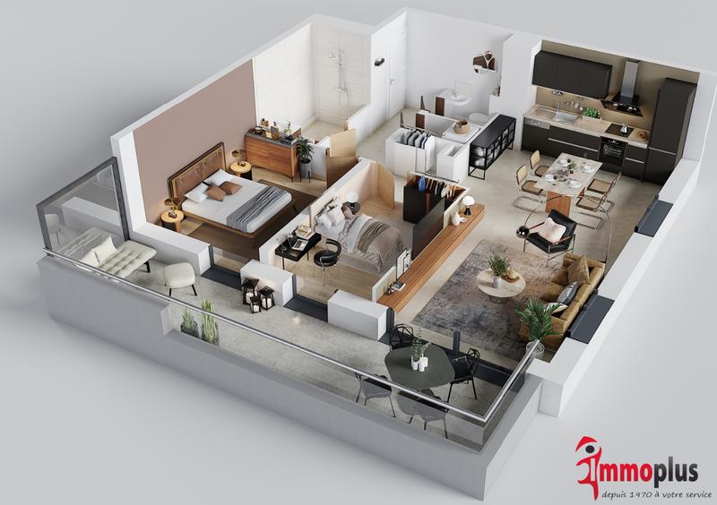 Appartement - 72 m² - 3 pièces