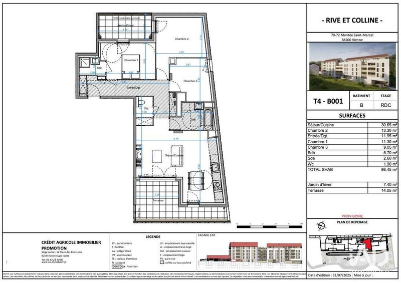 Appartement - 86 m² - 4 pièces