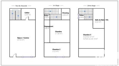 Maison de ville - 89 m² - 4 pièces