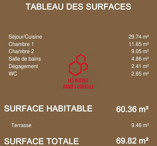 Appartement - 60 m² - 3 pièces