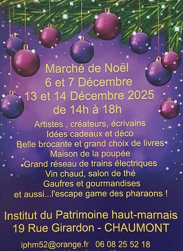 Marché de Noël 2025 Institut du Patrimoine Haut-Marnais