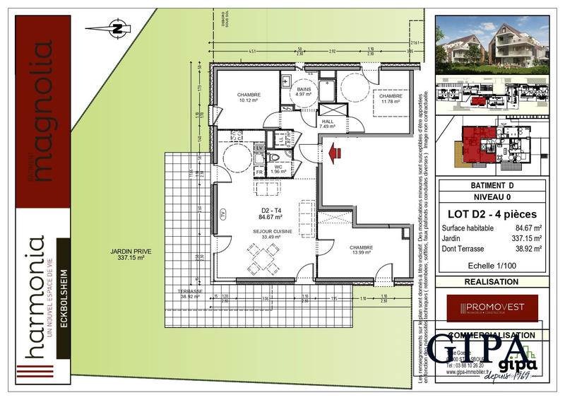 Appartement - 85 m² - 4 pièces