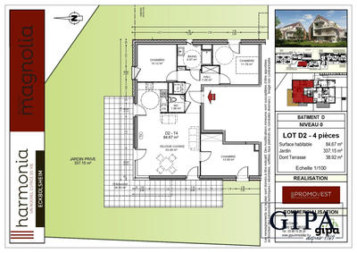 Appartement - 85 m² - 4 pièces