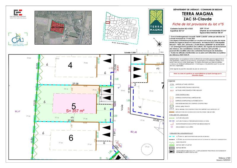 Terrain constructible - 357 m²