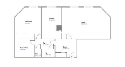 Appartement - 58 m² - 2 pièces