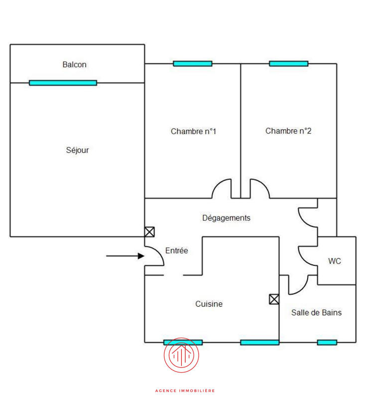 Appartement - 56 m² - 3 pièces