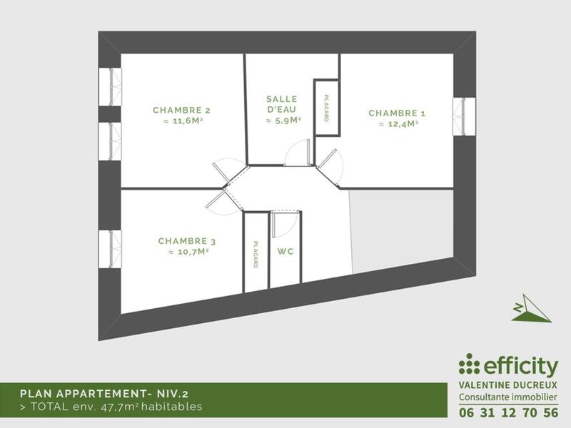 Appartement - 94 m² - 5 pièces