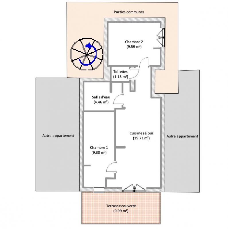 Appartement - 44 m² - 3 pièces