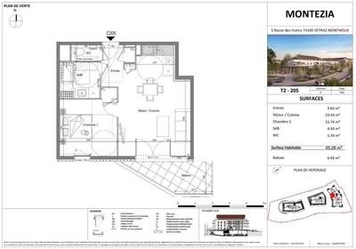 Appartement - 45 m² - 2 pièces