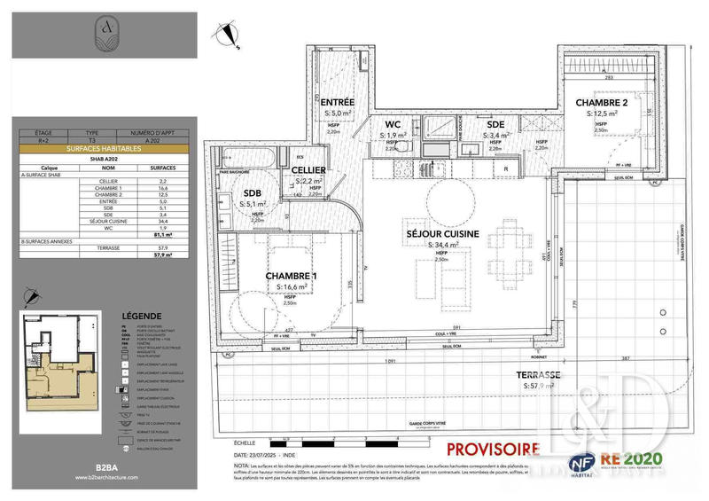 Appartement - 81 m² - 3 pièces