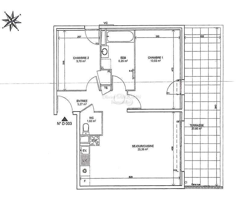 Appartement - 62 m² - 3 pièces