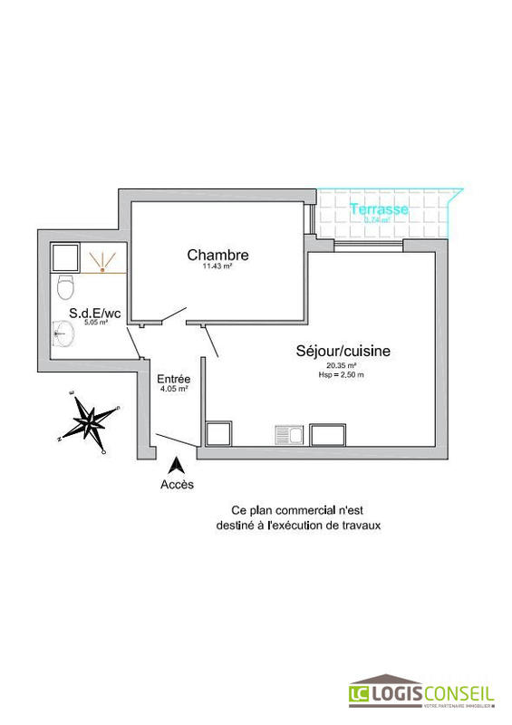 Appartement - 41 m² - 2 pièces