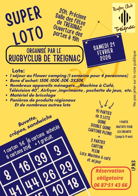 Super loto du Rugby Club de Treignac
