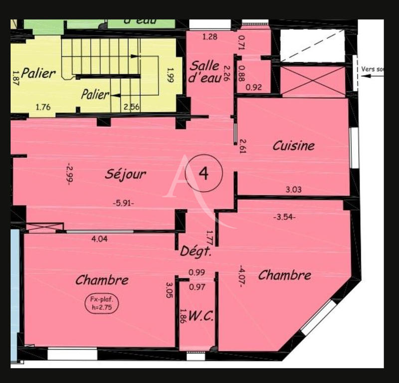 Appartement - 57 m² - 3 pièces