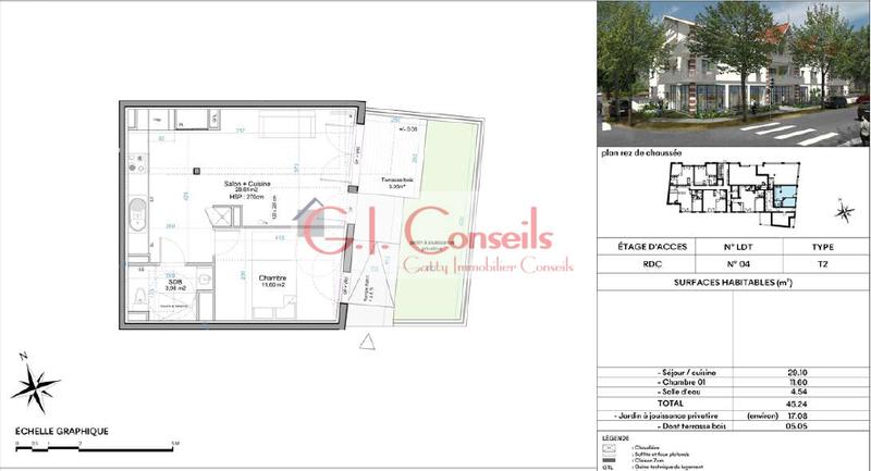 Appartement - 45 m² - 2 pièces