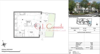 Appartement - 45 m² - 2 pièces