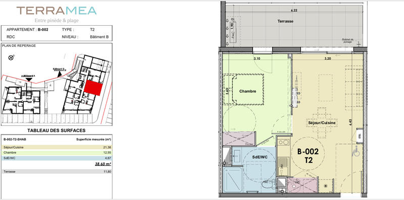 Appartement - 38 m² - 2 pièces