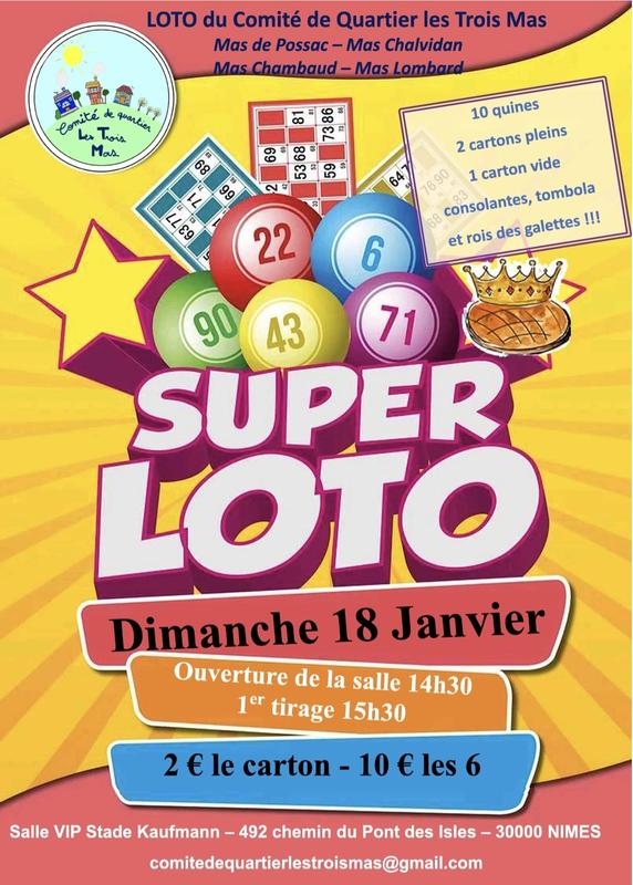 Loto du comité de quartier les trois mas