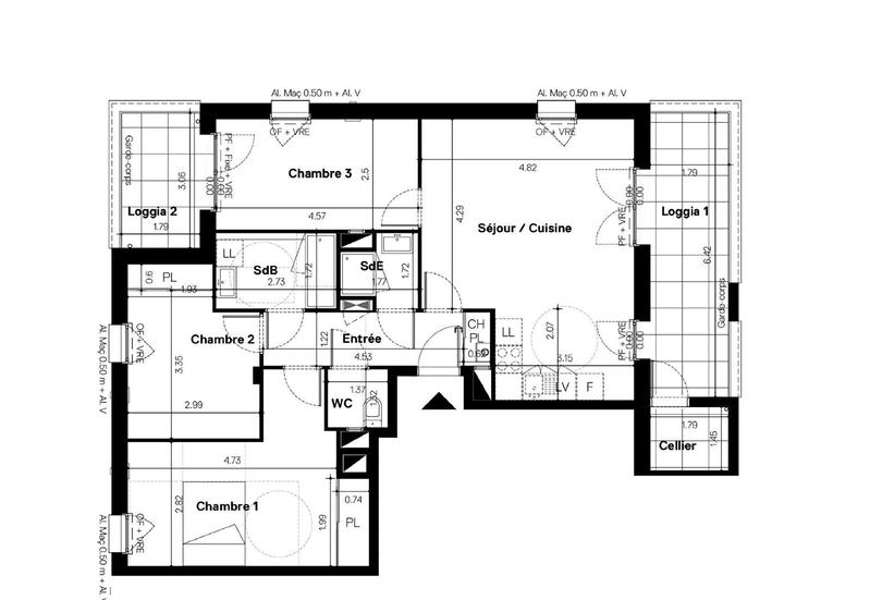 Appartement - 82 m² - 4 pièces