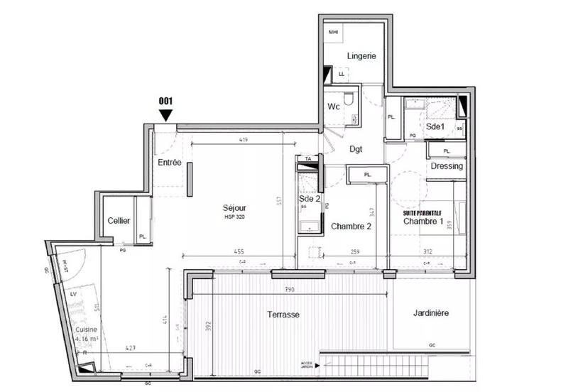 Appartement - 107 m² - 3 pièces