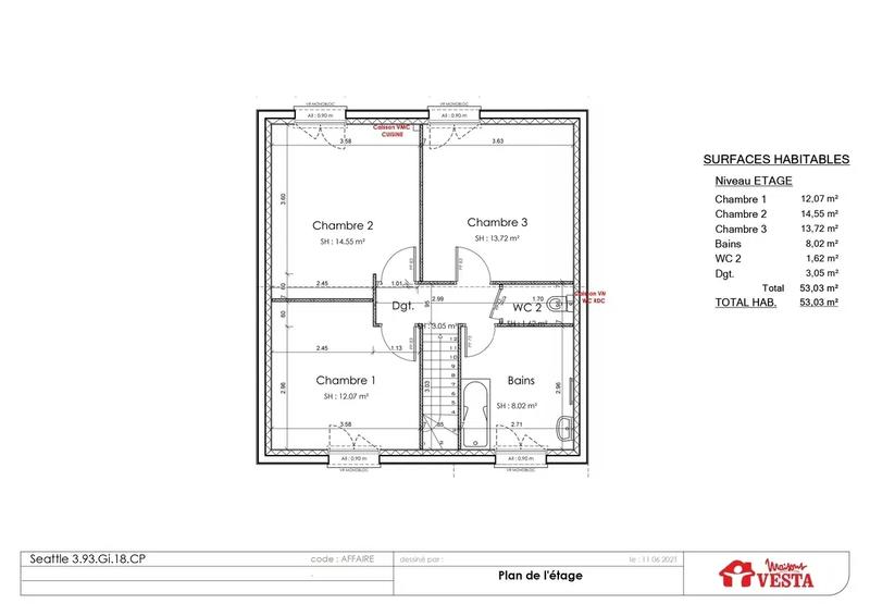 Maison - 96 m² - 5 pièces