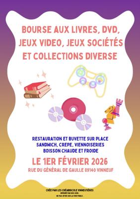 Bourse aux livres, Cd, Dvd, jeux
