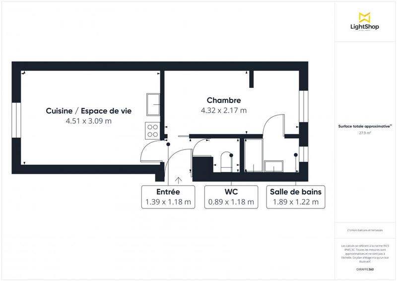 Appartement - 29 m² - 2 pièces